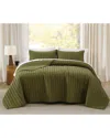 Brooklyn Loom Oversized Cotton Percale 3pc Quilt Set