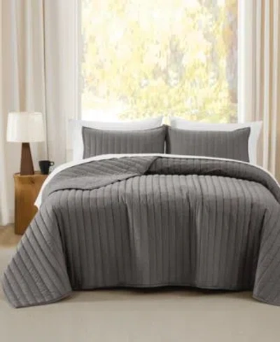Brooklyn Loom Oversized Cotton Percale Quilt Sets In Olive Green