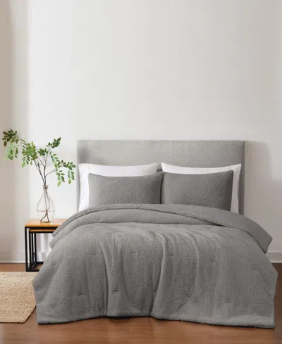 Brooklyn Loom Oversized Marshmallow Sherpa 3-pc. Comforter Set, King In Gray