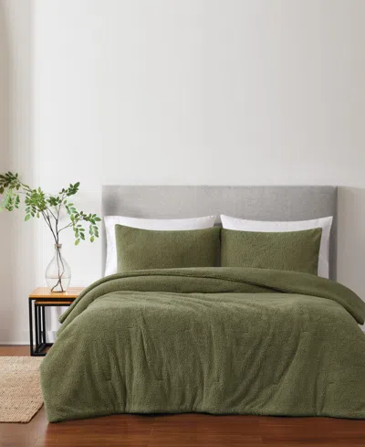 Brooklyn Loom Oversized Marshmallow Sherpa 3-pc. Comforter Set, King In Green