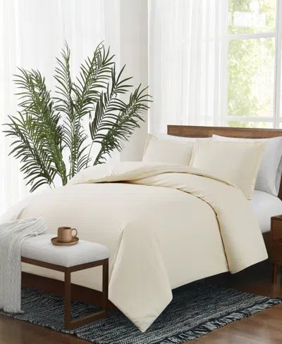 Brooklyn Loom Pinstripe 3-piece Duvet Cover Set, Full/queen In Neutral