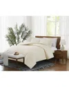 Brooklyn Loom Pinstripe Green Comforter Set In White
