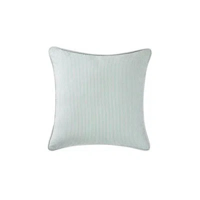 Brooklyn Loom Pinstripe Decorative Pillow In White,sage Green