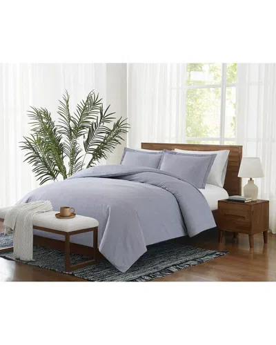 Brooklyn Loom Pinstripe Duvet Set In Blue