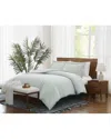 Brooklyn Loom Pinstripe Green Comforter Set In White