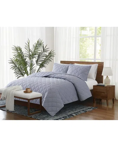 Brooklyn Loom Pinstripe Quilt Set In Blue