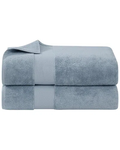 Brooklyn Loom Set Of 2 Turkish Cotton Bath Sheets In Blue
