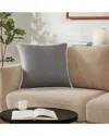 Brooklyn Loom Solid Contrast Piped Decorative Pillow In Gray