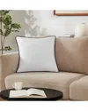 Brooklyn Loom Solid Contrast Piped Decorative Pillow In Gray