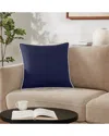Brooklyn Loom Solid Contrast Piped Decorative Pillow In Blue