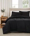 Brooklyn Loom Solid Cotton Percale 2-pc. Comforter Set, Twin/twin Xl In Black