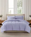 Brooklyn Loom Solid Cotton Percale 2-pc. Comforter Set, Twin/twin Xl In Purple