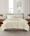 Brooklyn Loom Solid Cotton Percale 3-pc. Comforter Set, Full/queen In Neutral