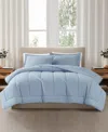 Brooklyn Loom Solid Cotton Percale 3-pc. Comforter Set, King In Blue