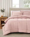 Brooklyn Loom Solid Cotton Percale 3-pc. Comforter Set, King In Blush