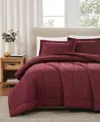 Brooklyn Loom Solid Cotton Percale 2-pc. Comforter Set, Twin/twin Xl In Burgundy