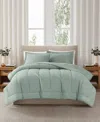 Brooklyn Loom Solid Cotton Percale 3-pc. Comforter Set, King In Green