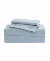Brooklyn Loom Solid Cotton Percale 3-pc. Sheet Set, Twin In Blue