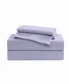 Brooklyn Loom Solid Cotton Percale Sheet Set In Purple