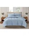 Brooklyn Loom Solid Cotton Percale Comforter Set In Blue