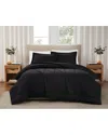 Brooklyn Loom Solid Cotton Percale Comforter Set In Black