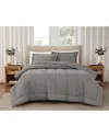 Brooklyn Loom Solid Cotton Percale Comforter Set In Gray