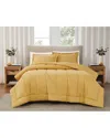 Brooklyn Loom Solid Cotton Percale Comforter Set In Yellow