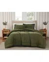 Brooklyn Loom Solid Cotton Percale Comforter Set In Green