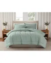Brooklyn Loom Solid Cotton Percale Comforter Set In Blue
