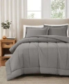 Brooklyn Loom Solid Cotton Percale Comforter Sets In Olive Green