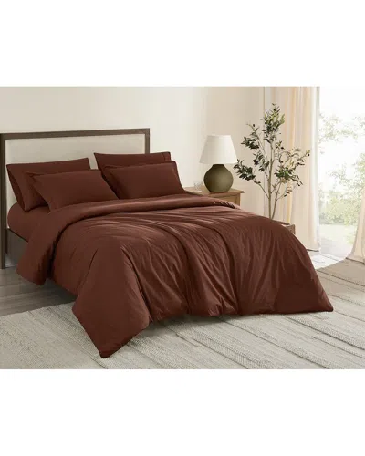 Brooklyn Loom Solid Cotton Percale Duvet Set