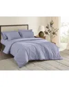 Brooklyn Loom Solid Cotton Percale Duvet Set In Purple
