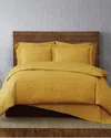 Brooklyn Loom Solid Cotton Percale Mustard 3pc Duvet Set In Yellow