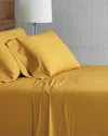 Brooklyn Loom Solid Cotton Percale Mustard Sheet Set In Yellow
