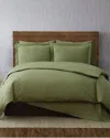 Brooklyn Loom Solid Cotton Percale Olive Green 3pc Duvet Set In Green