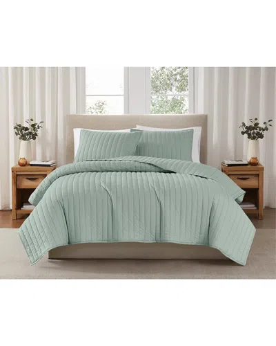 Brooklyn Loom Solid Cotton Percale Quilt Set