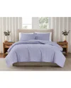 Brooklyn Loom Solid Cotton Percale Quilt Set In Purple