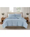 Brooklyn Loom Solid Cotton Percale Quilt Set In Blue