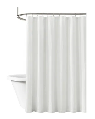 Brooklyn Loom Solid Cotton Percale Shower Curtain In White