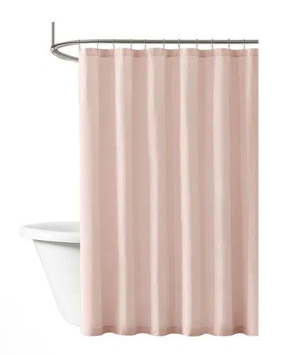 Brooklyn Loom Solid Cotton Percale Shower Curtain In Black