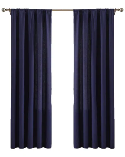 Brooklyn Loom Solid Cotton Percale Window Curtain Pair In Blue