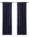 Brooklyn Loom Solid Cotton Percale Window Curtain Pair In Blue