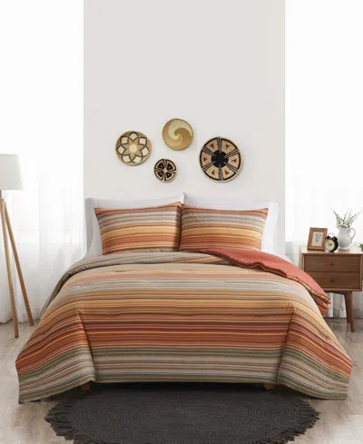 Brooklyn Loom Sunset Stripe Yarn Dye 3-piece Comforter Set, Full/queen In Multi
