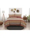 Brooklyn Loom Sunset Stripe Yarn Dye Quilt Set In Orange