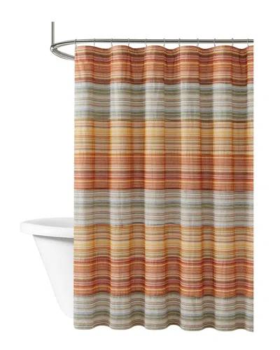 Brooklyn Loom Sunset Stripe Yarn Dye Shower Curtain In Brown