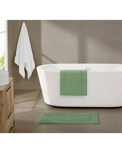 Brooklyn Loom Super Soft Set Of 2 Bath Rugs In Green
