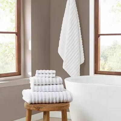 Brooklyn Loom Textured Zero Twist 6-pc. Bath Towel Set In White