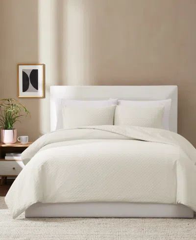 Brooklyn Loom Woven Texture 3-pc. Comforter Set, King In White