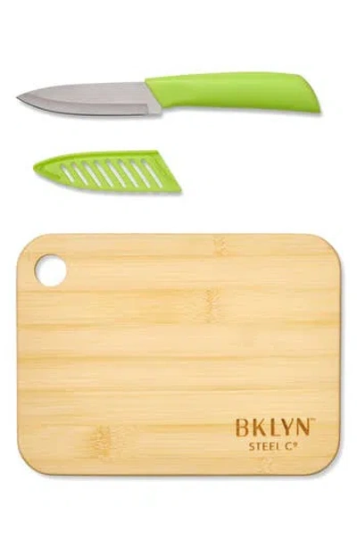 Brooklyn Steel Co. Cocktail Board & Knife Set In Brown