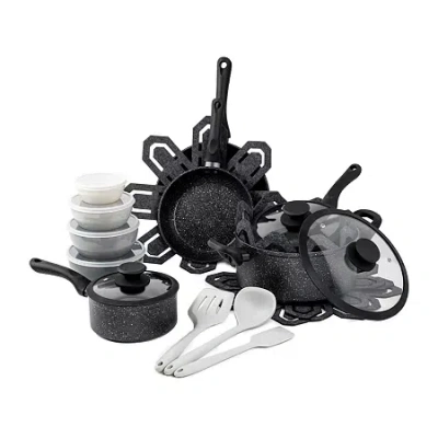 Brooklyn Steel Milky Way 24-pc. Non-stick Cookware Set In Black